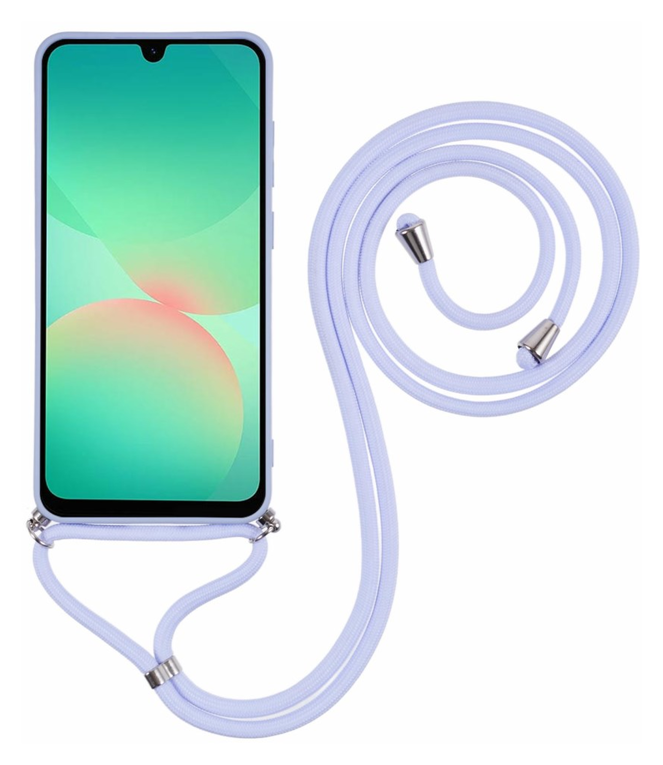Samsung Galaxy A26 Hoesje met Koord en Camera Bescherming Back Cover Lichtpaars afbeelding 2