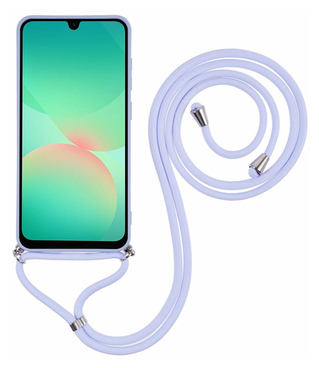 Samsung Galaxy A26 Hoesje met Koord en Camera Bescherming Back Cover Lichtpaars afbeelding 2