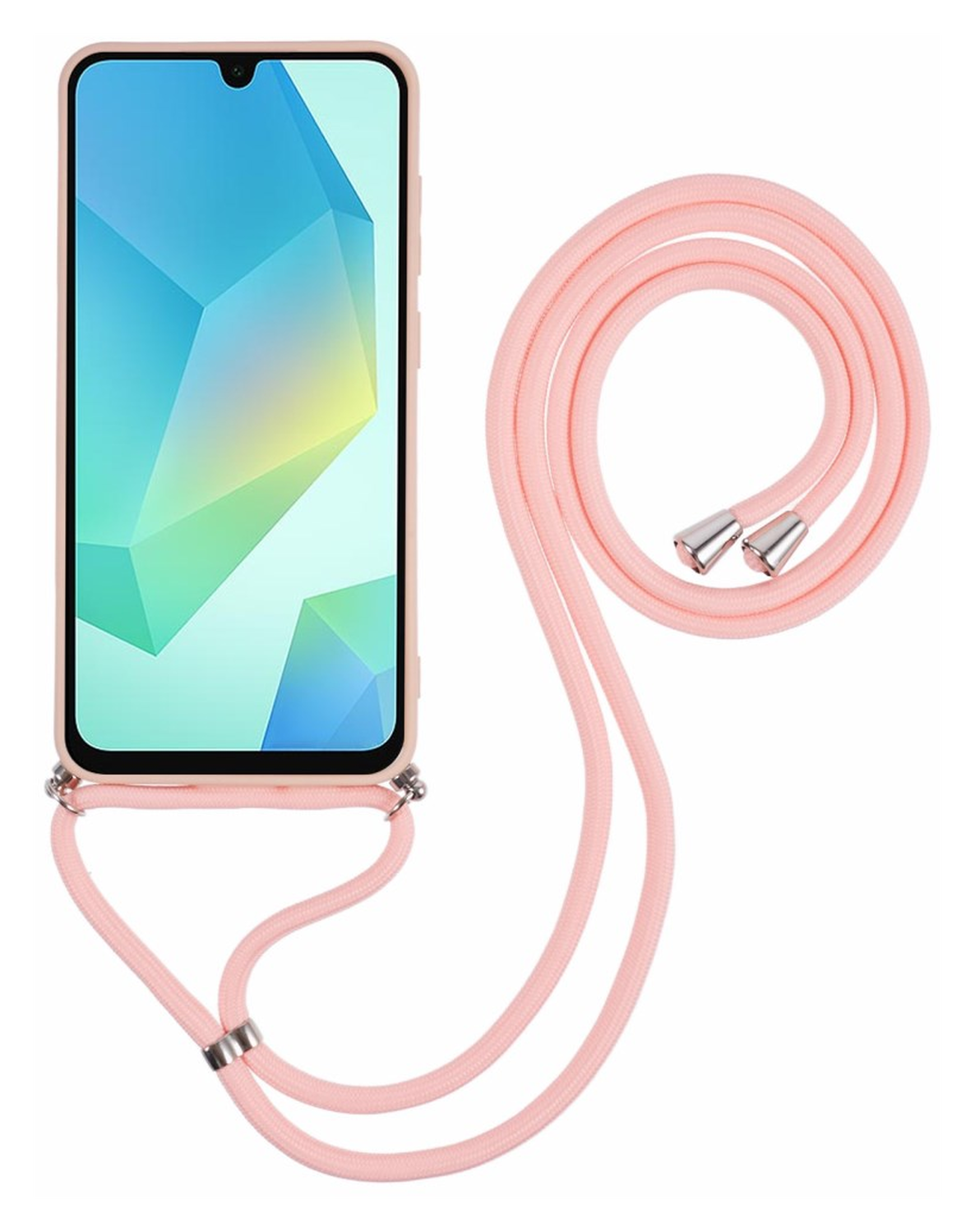 Samsung Galaxy A16 Hoesje met Koord en Camera Bescherming Back Cover Roze afbeelding 6