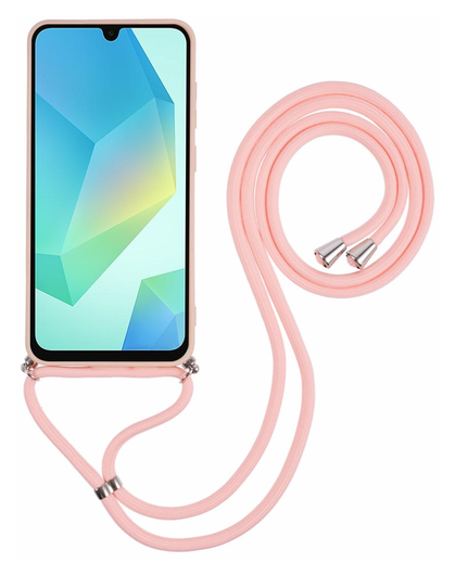Samsung Galaxy A16 Hoesje met Koord en Camera Bescherming Back Cover Roze afbeelding 6