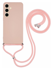 Samsung Galaxy A16 Hoesje met Koord en Camera Bescherming Back Cover Roze afbeelding