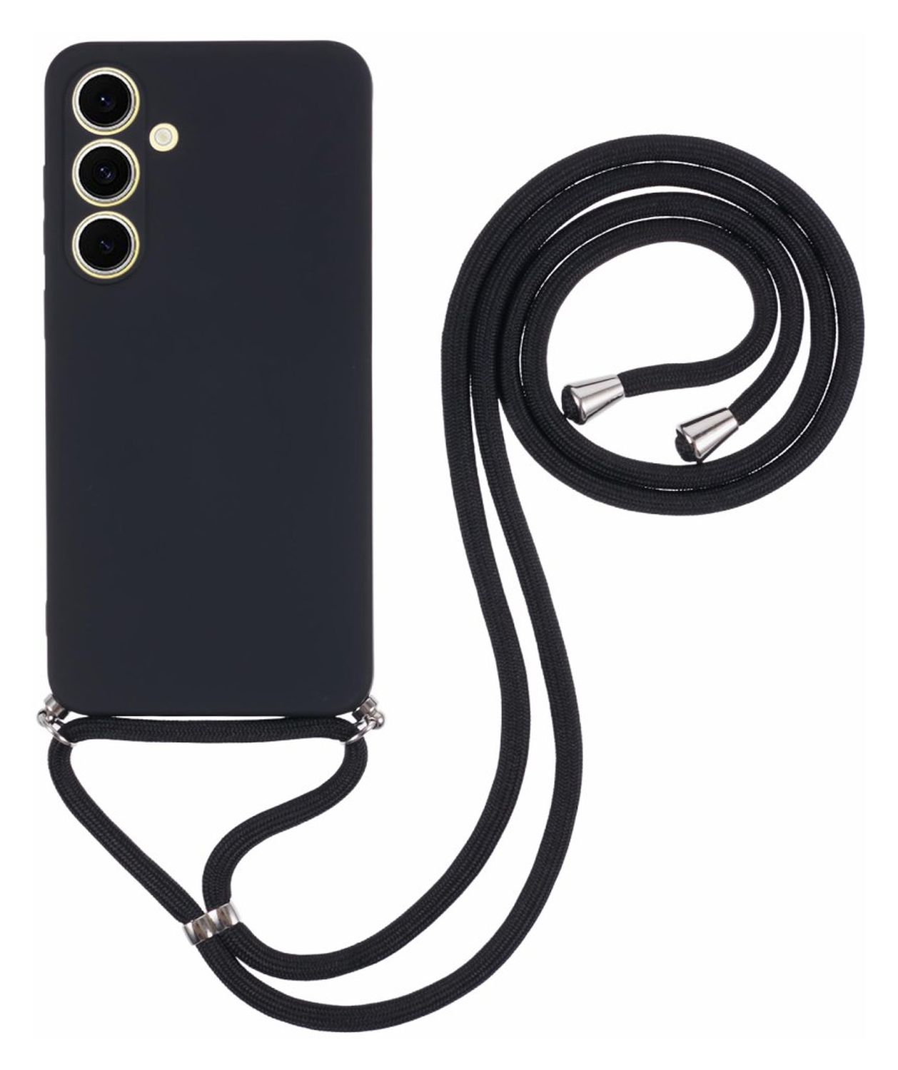 Samsung Galaxy A16 Hoesje met Koord en Camera Bescherming Back Cover Zwart afbeelding 1