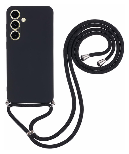 Samsung Galaxy A16 Hoesje met Koord en Camera Bescherming Back Cover Zwart afbeelding 1