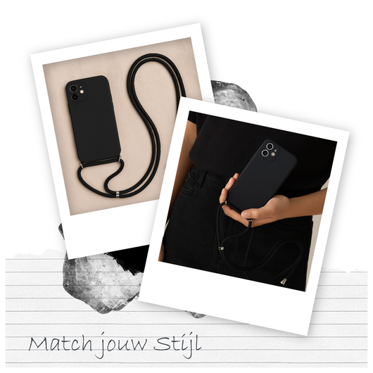 Samsung Galaxy A16 Hoesje met Koord en Camera Bescherming Back Cover Zwart afbeelding 4