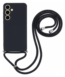 Samsung Galaxy A16 Hoesje met Koord en Camera Bescherming Back Cover Zwart