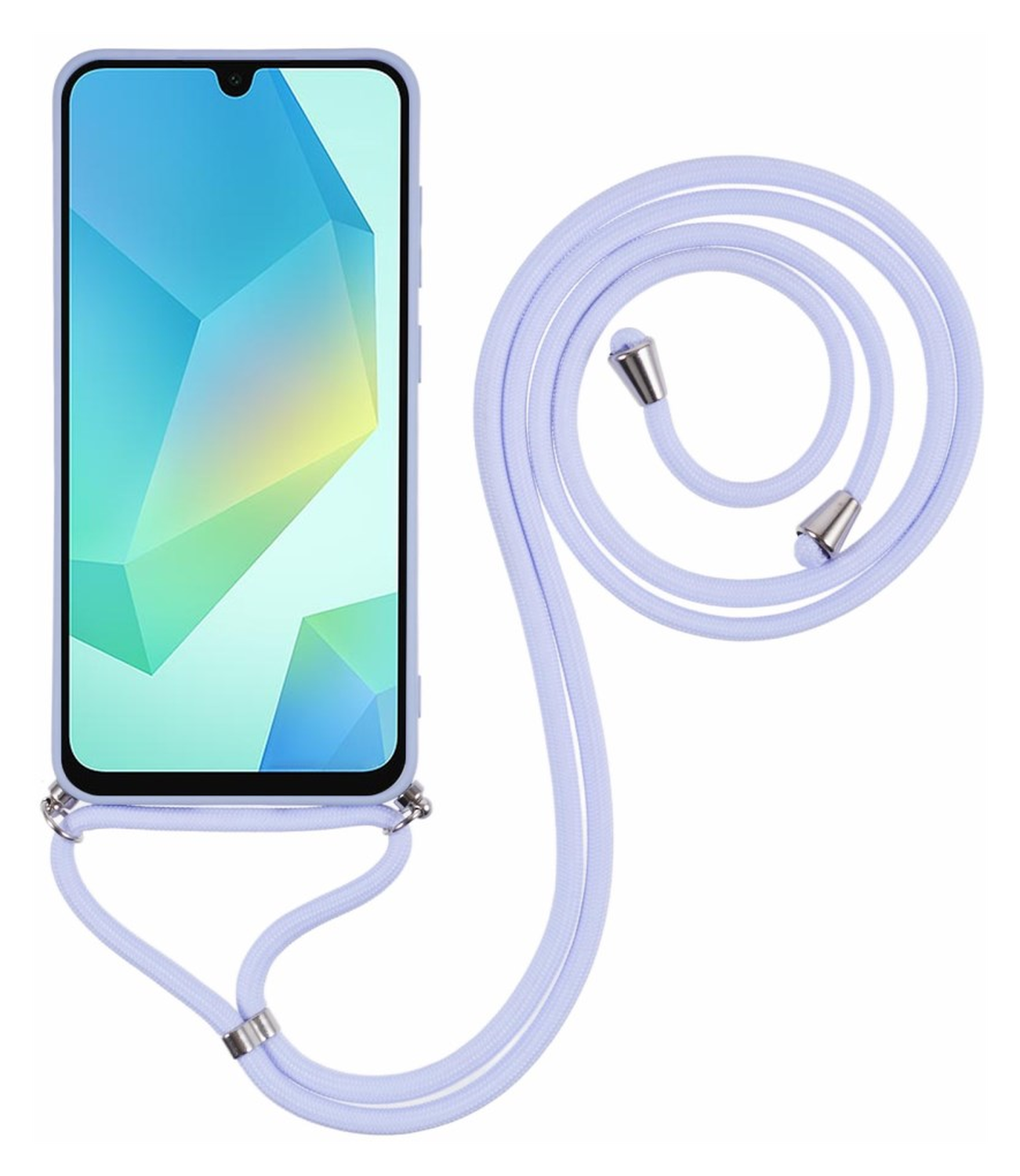 Samsung Galaxy A16 Hoesje met Koord en Camera Bescherming Back Cover Lichtpaars afbeelding 2