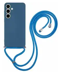 Samsung Galaxy A16 Hoesje met Koord en Camera Bescherming Back Cover Blauw afbeelding