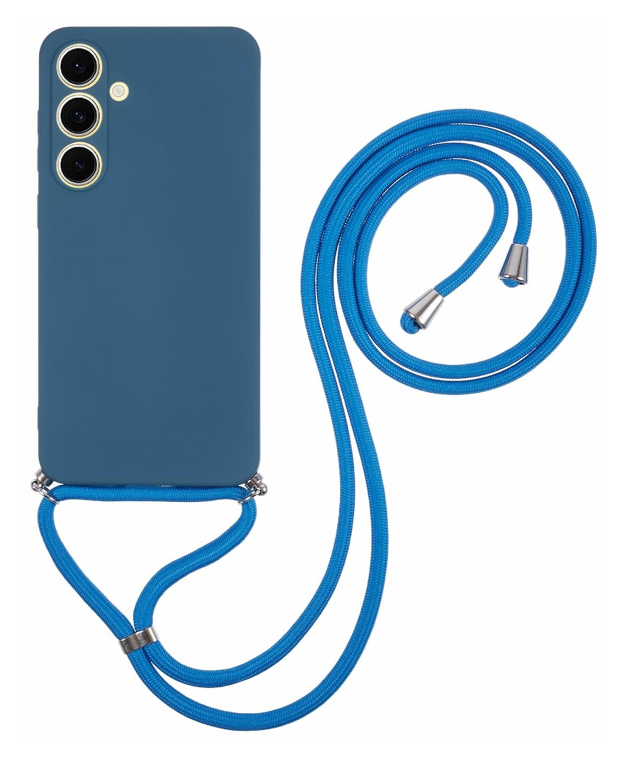 Samsung Galaxy A16 Hoesje met Koord en Camera Bescherming Back Cover Blauw afbeelding 1