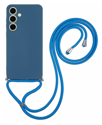 Samsung Galaxy A16 Hoesje met Koord en Camera Bescherming Back Cover Blauw afbeelding 1
