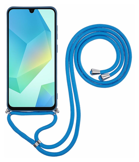 Samsung Galaxy A16 Hoesje met Koord en Camera Bescherming Back Cover Blauw afbeelding 7