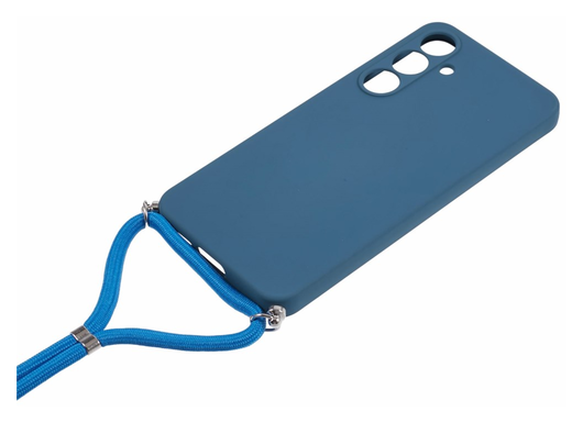 Samsung Galaxy A16 Hoesje met Koord en Camera Bescherming Back Cover Blauw afbeelding 5