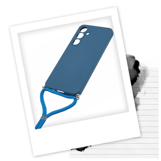 Samsung Galaxy A16 Hoesje met Koord en Camera Bescherming Back Cover Blauw afbeelding 2