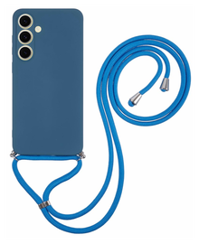 Samsung Galaxy A16 Hoesje met Koord en Camera Bescherming Back Cover Blauw afbeelding