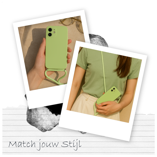 Samsung Galaxy A16 Hoesje met Koord en Camera Bescherming Back Cover Matcha afbeelding 4