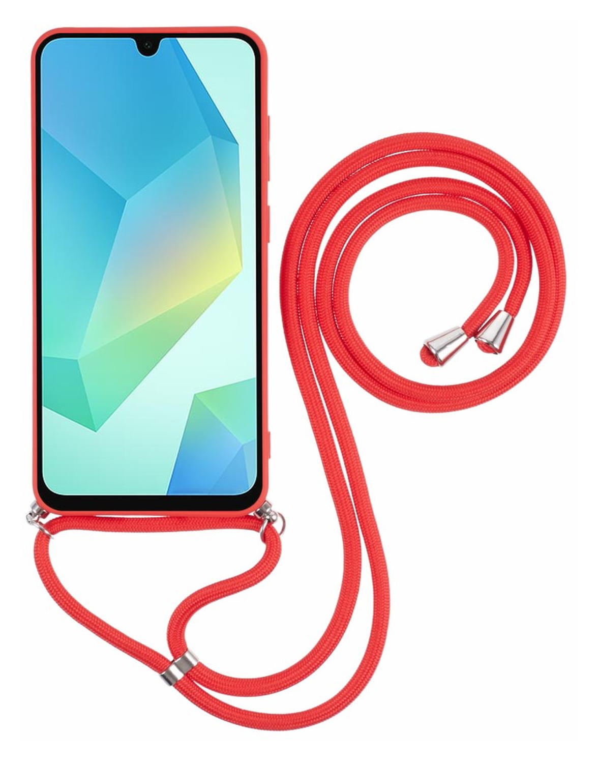 Samsung Galaxy A16 Hoesje met Koord en Camera Bescherming Back Cover Rood afbeelding 6