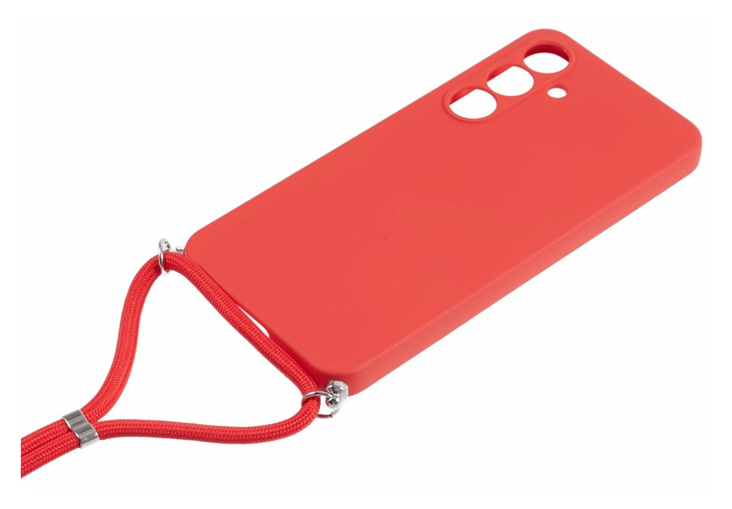 Samsung Galaxy A16 Hoesje met Koord en Camera Bescherming Back Cover Rood afbeelding 7