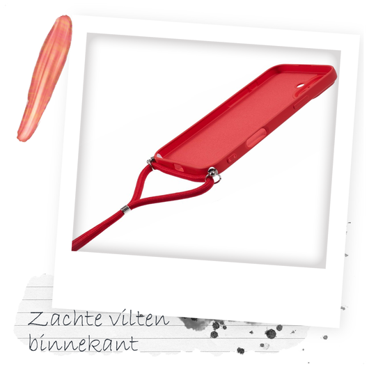 Samsung Galaxy A16 Hoesje met Koord en Camera Bescherming Back Cover Rood afbeelding 5