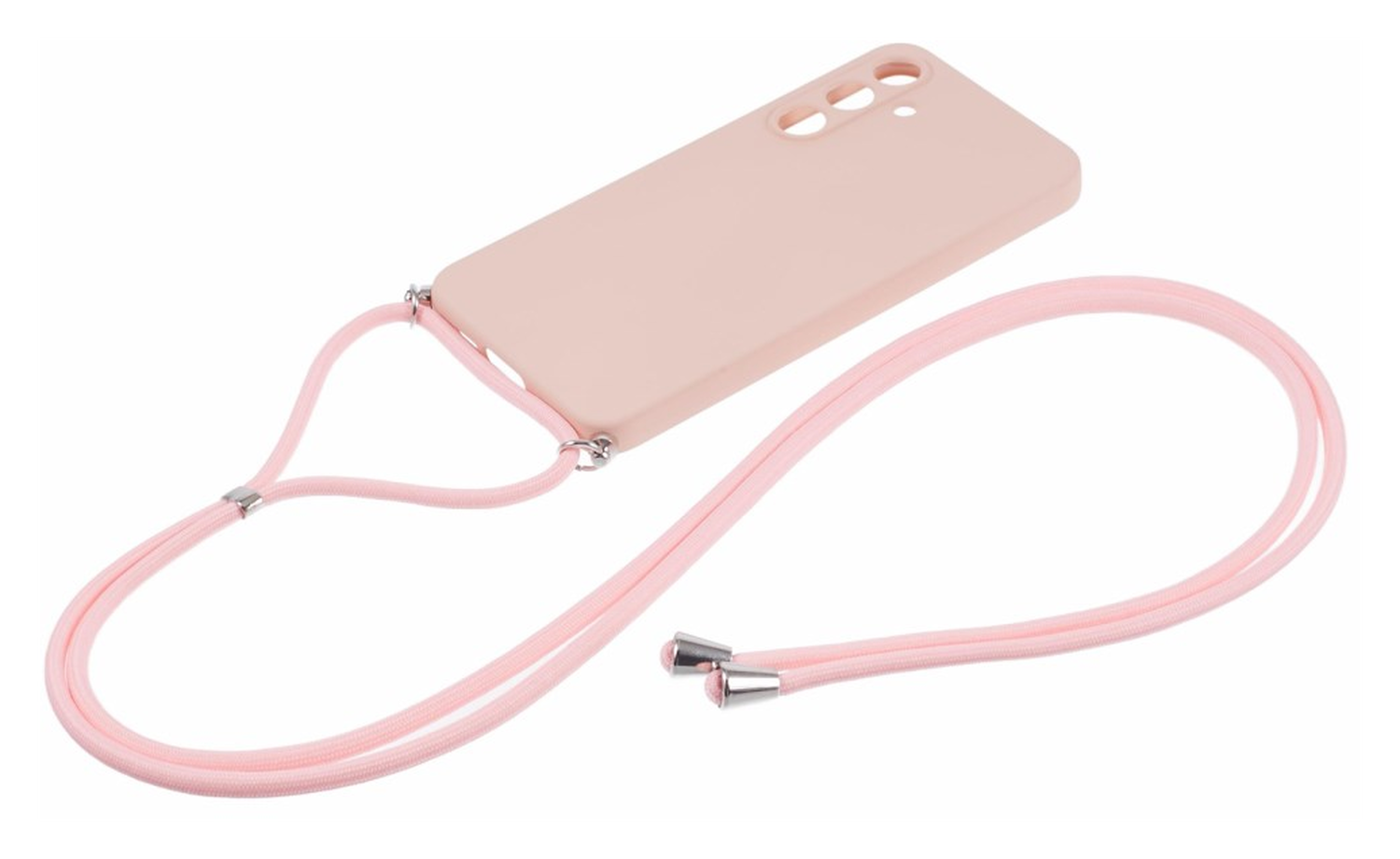 Samsung Galaxy A55 Hoesje met Koord en Camera Bescherming Back Cover Roze afbeelding 6