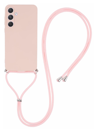 Samsung Galaxy A55 Hoesje met Koord en Camera Bescherming Back Cover Roze