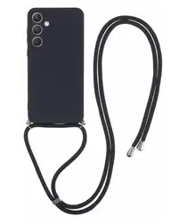 Samsung Galaxy A55 Hoesje met Koord en Camera Bescherming Back Cover Zwart afbeelding