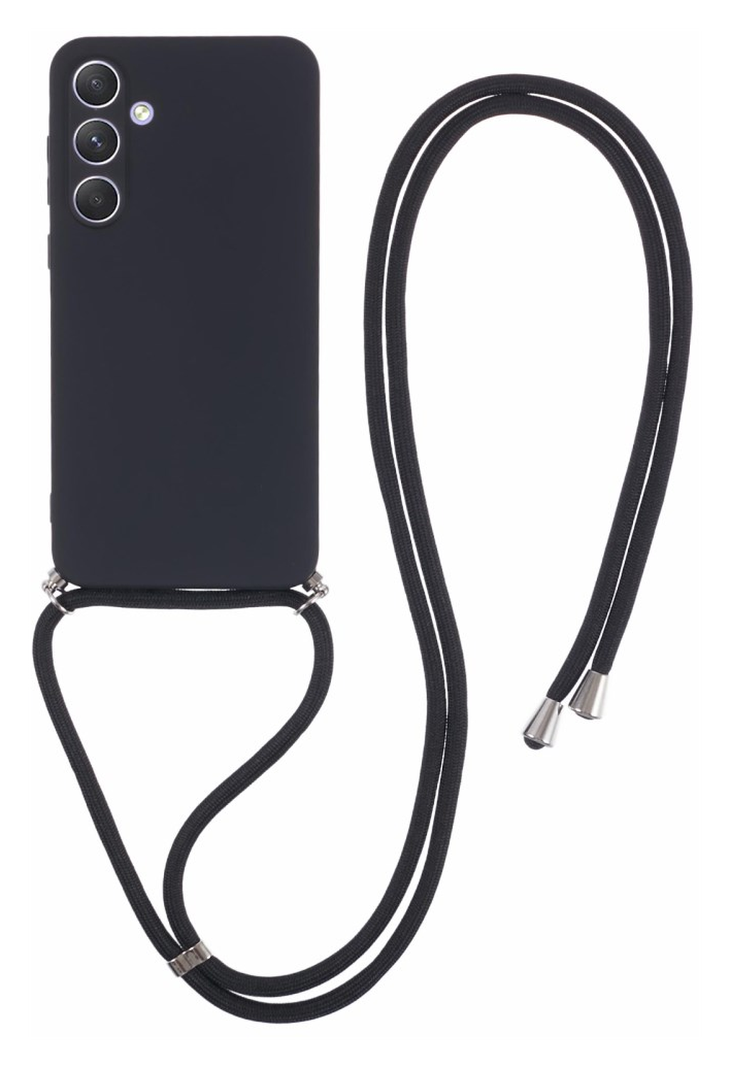 Samsung Galaxy A55 Hoesje met Koord en Camera Bescherming Back Cover Zwart afbeelding 1