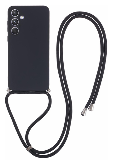 Samsung Galaxy A55 Hoesje met Koord en Camera Bescherming Back Cover Zwart afbeelding 1