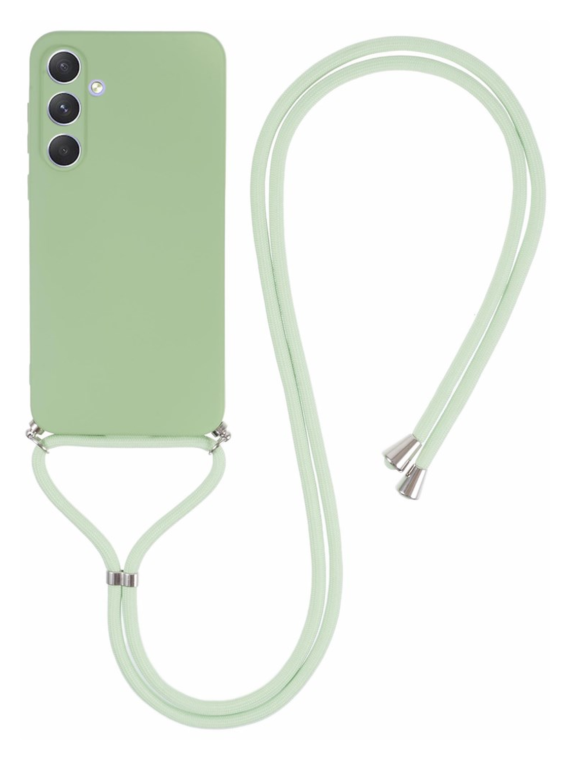 Samsung Galaxy A55 Hoesje met Koord en Camera Bescherming Back Cover Matcha afbeelding 1