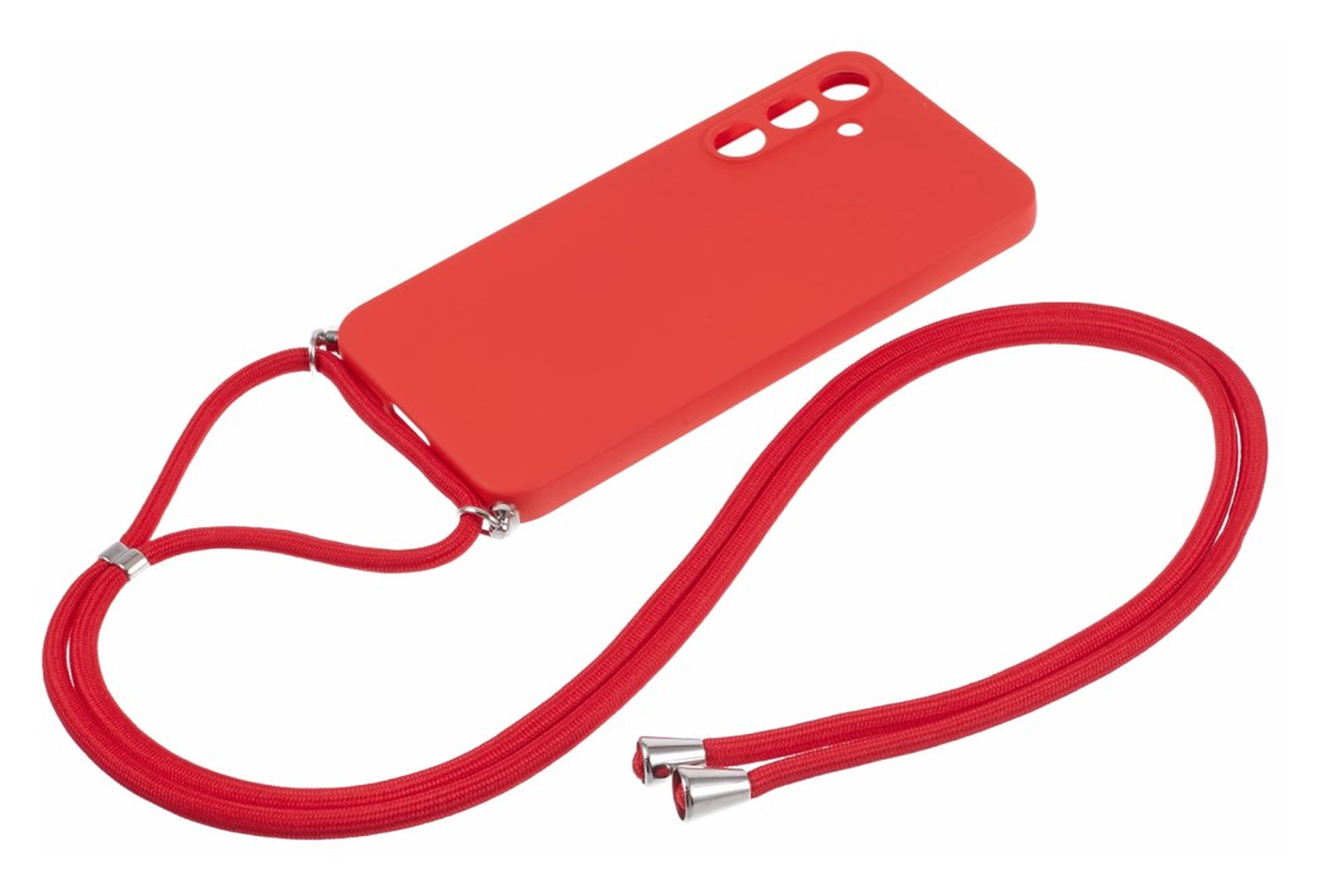 Samsung Galaxy A55 Hoesje met Koord en Camera Bescherming Back Cover Rood afbeelding 6