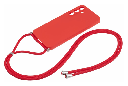 Samsung Galaxy A55 Hoesje met Koord en Camera Bescherming Back Cover Rood afbeelding 6