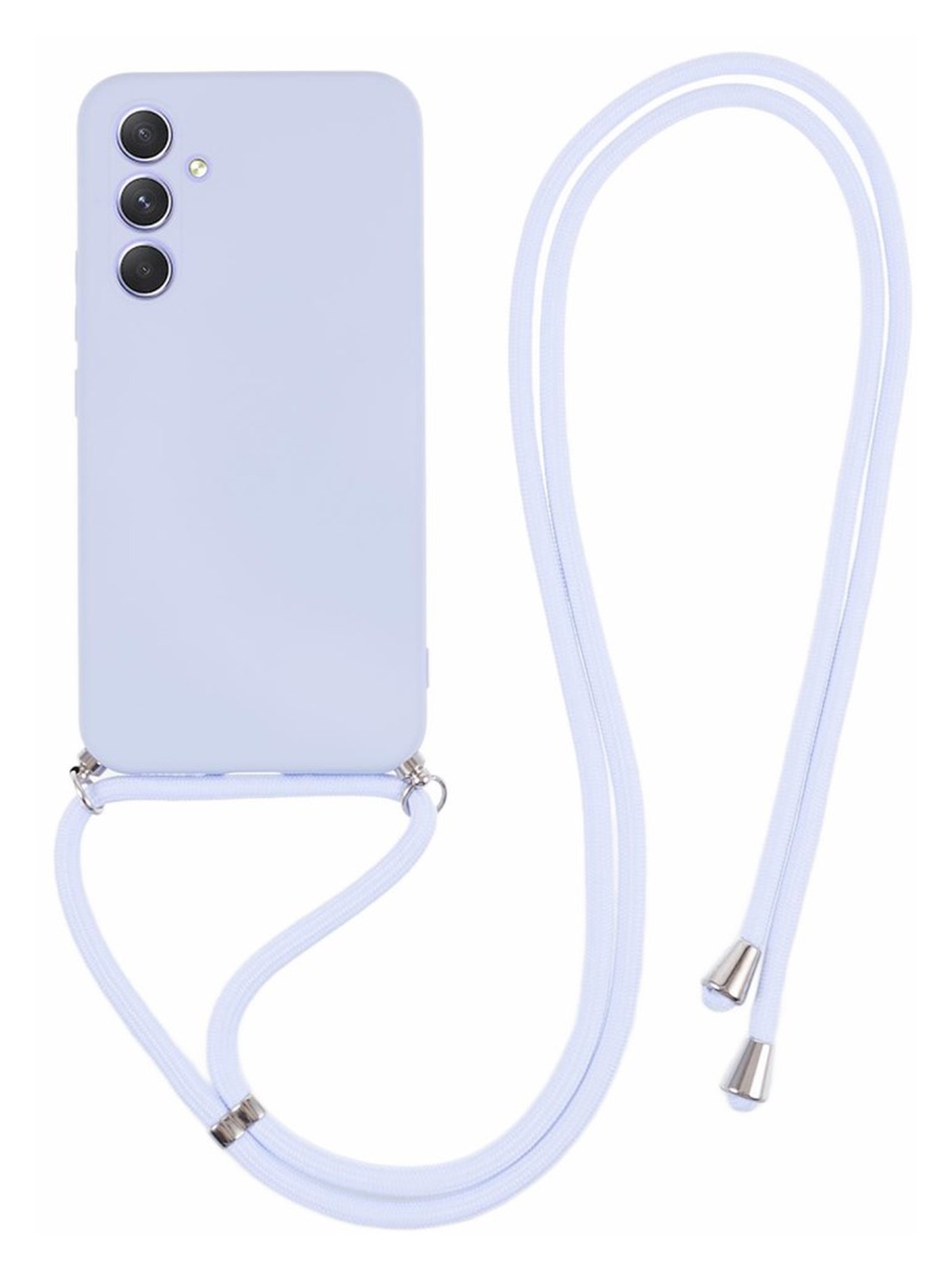 Samsung Galaxy A54 Hoesje met Koord en Camera Bescherming Back Cover Lichtpaars afbeelding 1