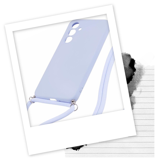 Samsung Galaxy A54 Hoesje met Koord en Camera Bescherming Back Cover Lichtpaars afbeelding 2