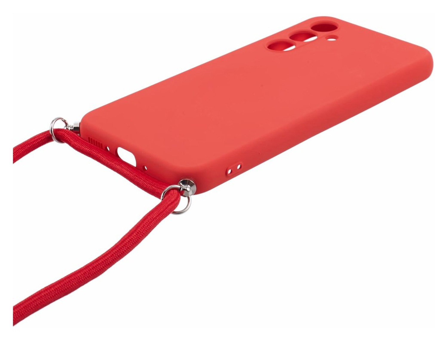 Samsung Galaxy A54 Hoesje met Koord en Camera Bescherming Back Cover Rood afbeelding 7