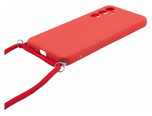 Samsung Galaxy A54 Hoesje met Koord en Camera Bescherming Back Cover Rood afbeelding 7