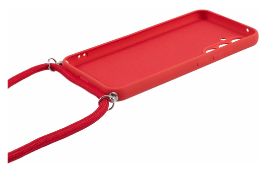 Samsung Galaxy A54 Hoesje met Koord en Camera Bescherming Back Cover Rood afbeelding 8