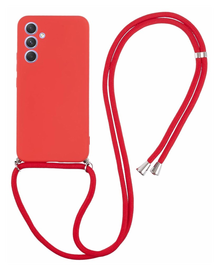 Samsung Galaxy A54 Hoesje met Koord en Camera Bescherming Back Cover Rood afbeelding