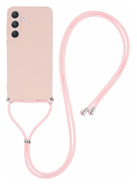 Samsung Galaxy A35 Hoesje met Koord en Camera Bescherming Back Cover Roze