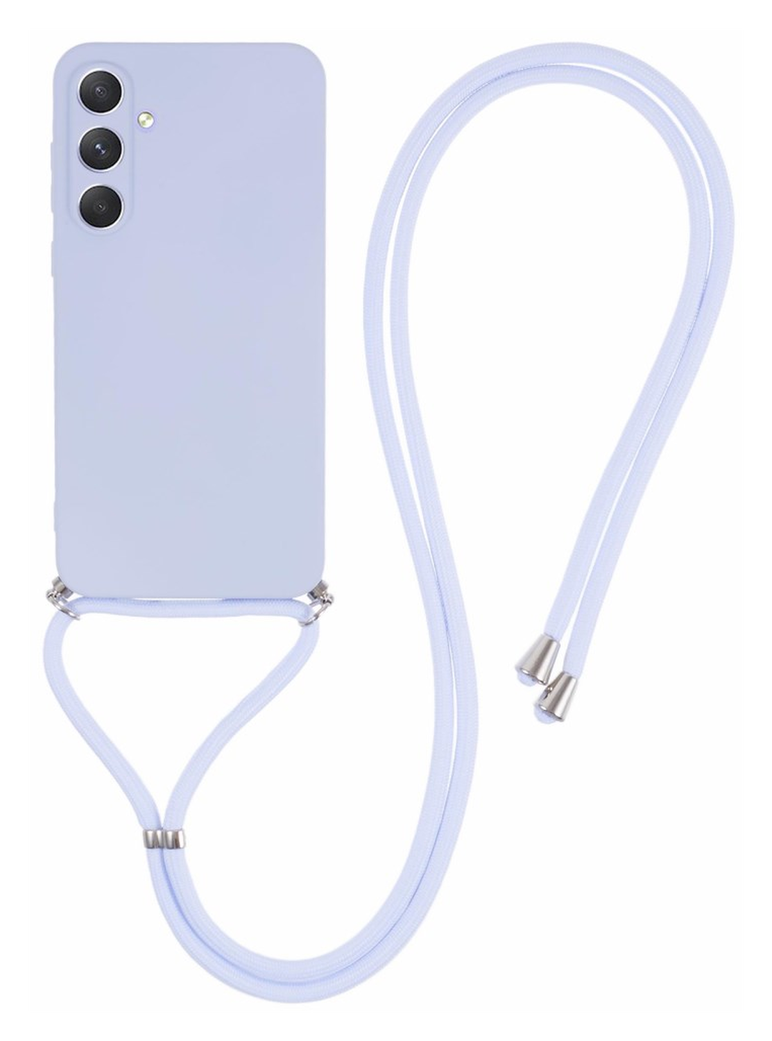 Samsung Galaxy A35 Hoesje met Koord en Camera Bescherming Back Cover Lichtpaars afbeelding 1