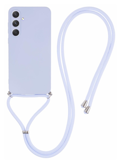 Samsung Galaxy A35 Hoesje met Koord en Camera Bescherming Back Cover Lichtpaars afbeelding 1