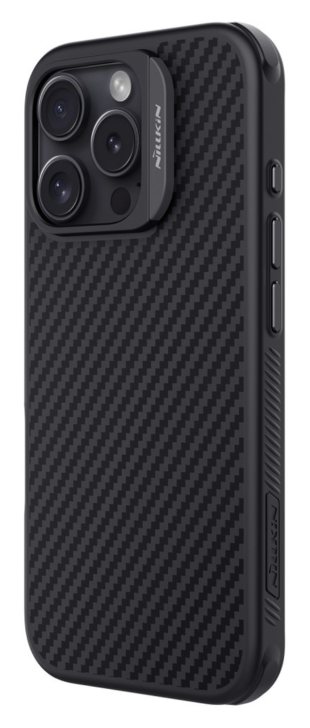 Nillkin Synthetic Fiber Apple iPhone 16 Pro Hoesje MagSafe Carbon Zwart afbeelding 2