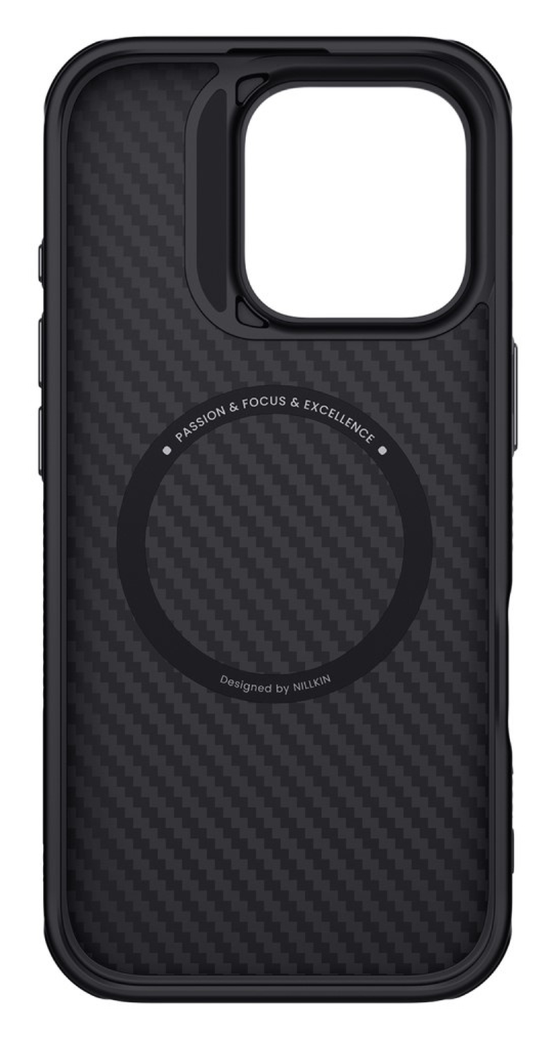 Nillkin Synthetic Fiber Apple iPhone 16 Pro Hoesje MagSafe Carbon Zwart afbeelding 3