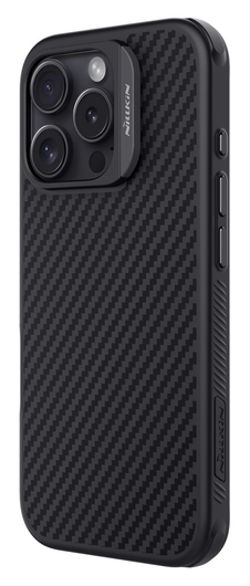 Nillkin Synthetic Fiber Apple iPhone 16 Pro Hoesje MagSafe Carbon Zwart afbeelding 2