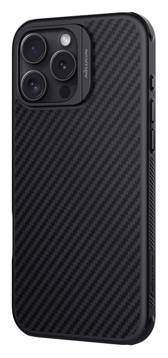 Nillkin Synthetic Fiber Apple iPhone 16 Pro Max Hoesje MagSafe Carbon Zwart afbeelding 3