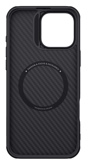 Nillkin Synthetic Fiber Apple iPhone 16 Pro Max Hoesje MagSafe Carbon Zwart afbeelding 4