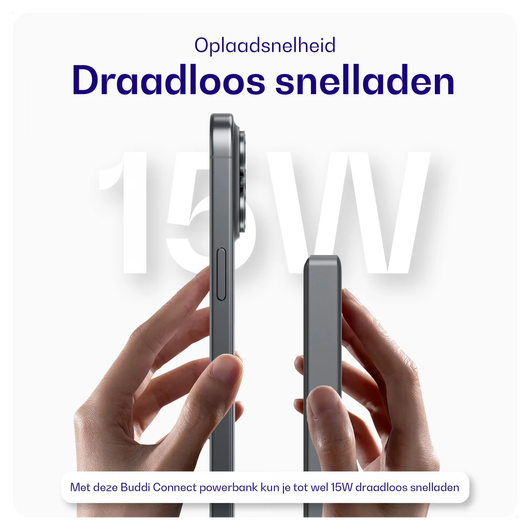 Buddi Connect 10.000 mAh MagSafe Powerbank 20W met 25W Oplader Zwart afbeelding 2