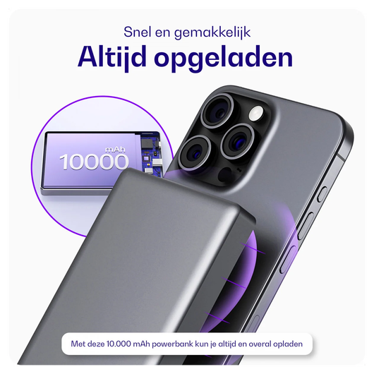 Buddi Connect 10.000 mAh MagSafe Powerbank 20W met 25W Oplader Zwart afbeelding 7
