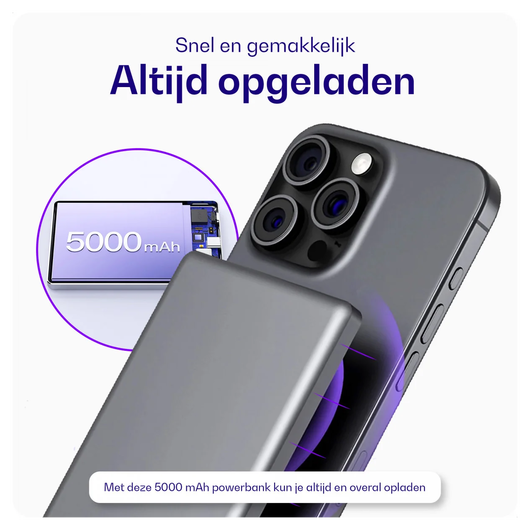 Buddi Connect 5.000 mAh MagSafe Powerbank 20W met 25W Oplader Zwart afbeelding 7