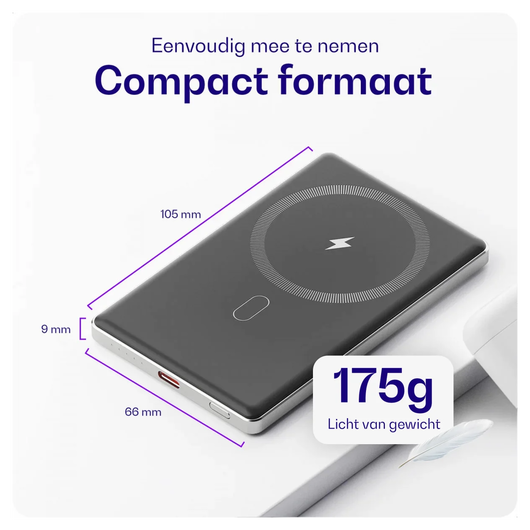 Buddi Connect 5.000 mAh MagSafe Powerbank 20W met 25W Oplader Zwart afbeelding 9