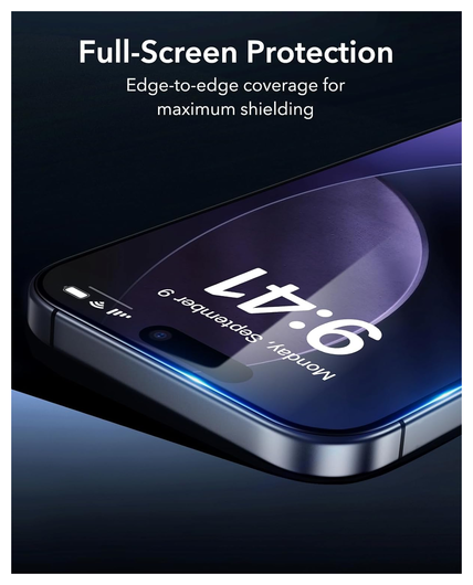 ESR iPhone 17 Pro Max Screen Protector Tempered Glass met Montageframe (3-Pack) afbeelding 3