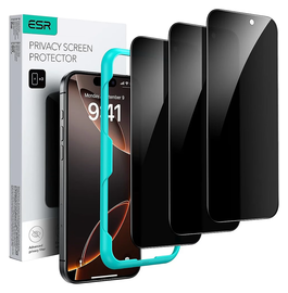 ESR Privacy Screen Protector iPhone 17 / 16 Pro Tempered Glass (3-Pack) afbeelding
