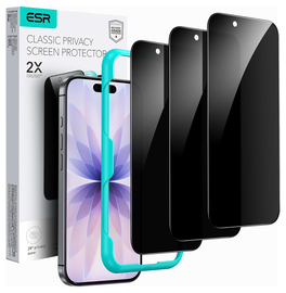 ESR Privacy Screen Protector iPhone 17 / 16 Pro Tempered Glass (3-Pack) afbeelding